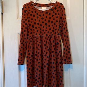 Hanna Andersson Girls Print Long Sleeve Skater Dress